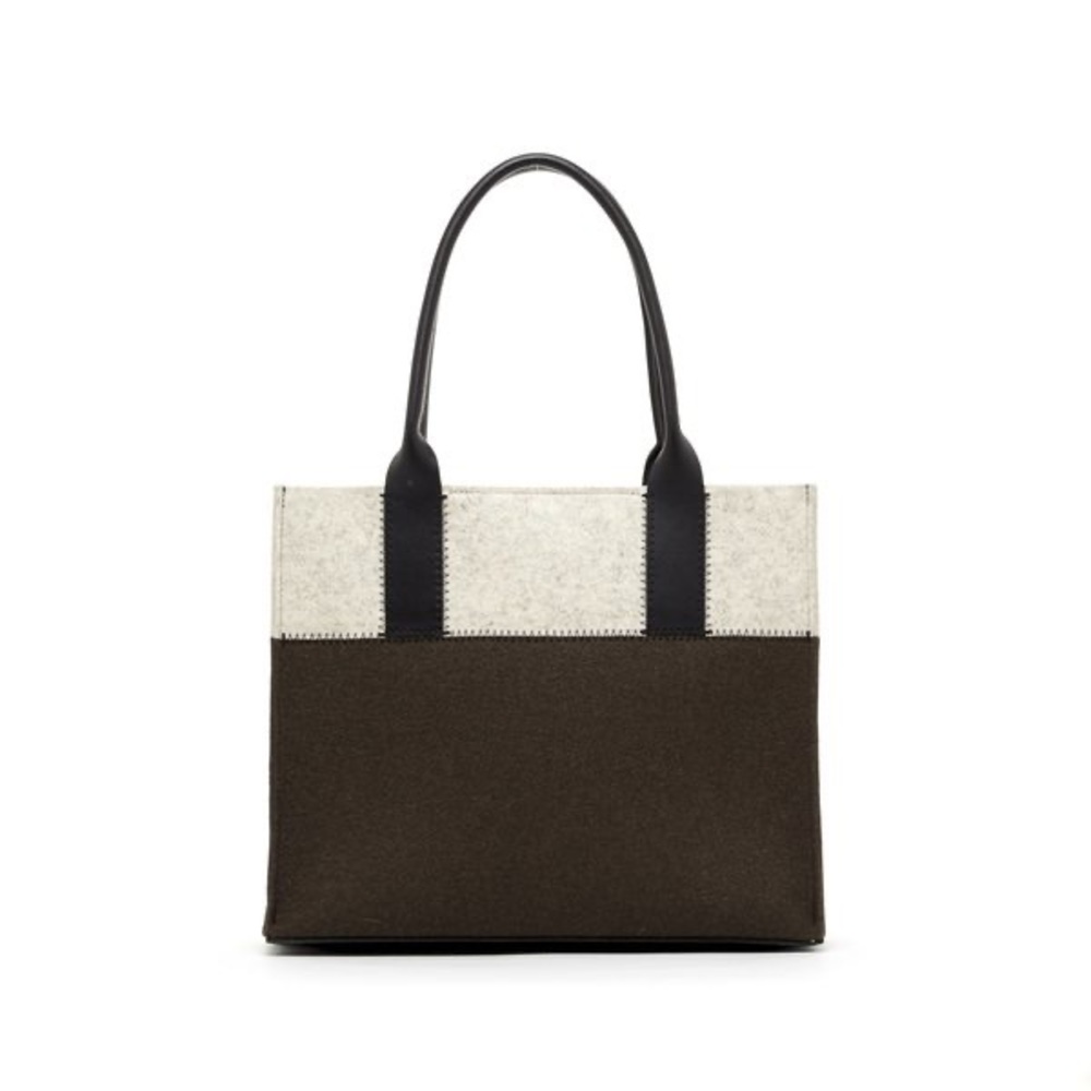 [graf lantz] Jaunt Petite Tote • Tobacco / Heather White / Black Leather